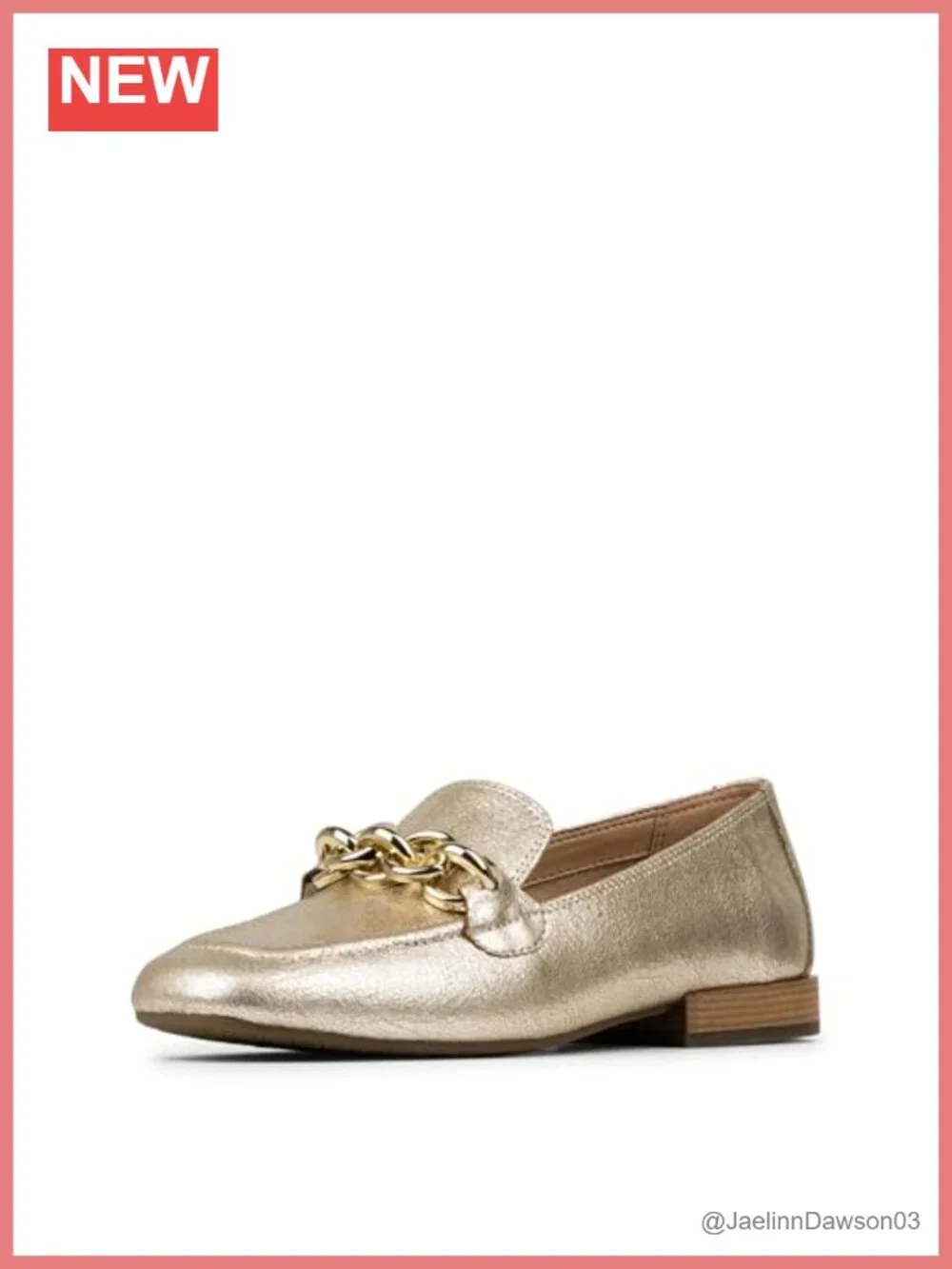 Women's Slip-On Loafers with Chain Ornament, Memory Foam Insole, Square Toe